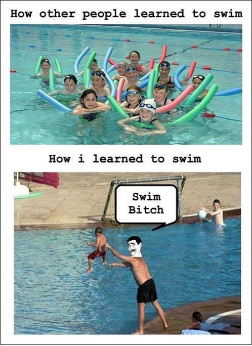 Funny - Learning to swim