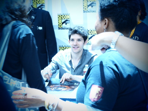 I was at Comic Con this year and got to go to the Merlin panel/signing. Here&#8217;s a picture from that.
Submitted by pignessofthepig.