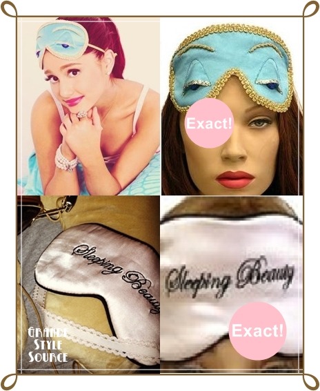 Ariana Grande&#8217;s Sleeping MasksExact Breakfast At Tiffany&#8217;s Sleep Mask | $29,95&#160;(buy here a less expensive similar one)Exact Mary Green Sleeping Beauty Eye/Sleep Mask | $24,57