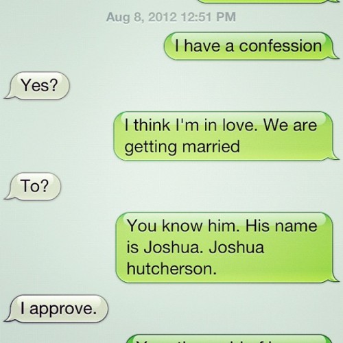 jhutch #josh hutcherson #wedding #you wish #best friend convo
