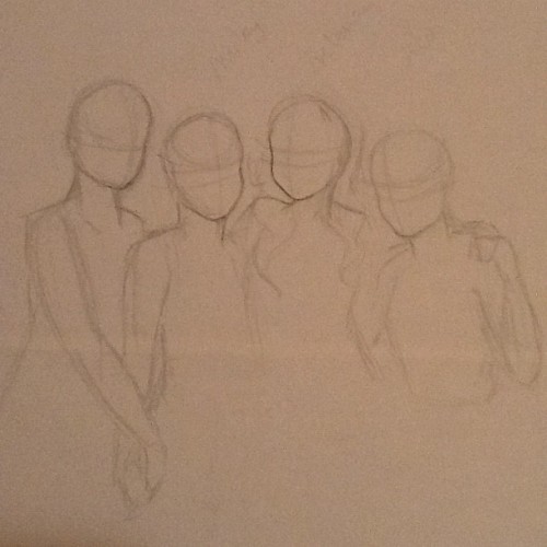 this is how the drawing of demi miley and sels and taylor looks atm&#8230; lol (Taken with Instagram)
