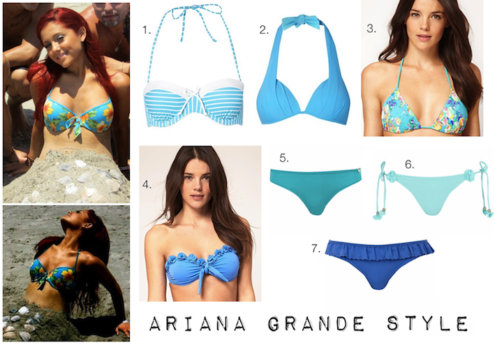 Requested: the bikini Ariana wore at Myrtle Beach. Ariana&#8217;s exact bikini is the Alcazar Swim Top from Hollister, but since it&#8217;s sold out online I found some similars instead (: 1, 2, 3, 4, 5, 6, 7.