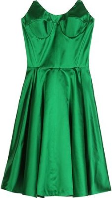 Miu Miu Strapless Green Cocktail Dress