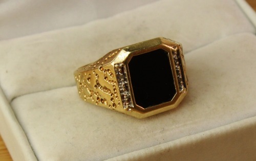 men's jewelry #mens ring #gold ring #hip hop #onyx #mens gold ring # ...