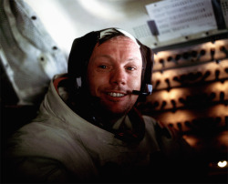 discoverynews:


“For those who may ask what they can do to honor Neil, we have a simple request. Honor his example of service, accomplishment and modesty, and the next time you walk outside on a clear night and see the moon smiling down at you, think of Neil Armstrong and give him a wink.”

A sad day for humanity. We’ve lost a legend.
