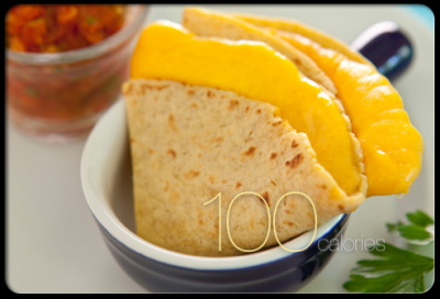 Mini Quesadilla
You may not expect cheese quesadillas to make a list of low-calorie snacks, but try this recipe: sprinkle an ounce of grated low-fat cheddar cheese over a corn tortilla. Fold in half and microwave for 20 seconds. This quick and tasty snack has only 100 calories and 1.3&#160;g of saturated fat.
Saturated Fat: 1.3&#160;g
Sodium: 182&#160;mg
Cholesterol: 6&#160;mg
