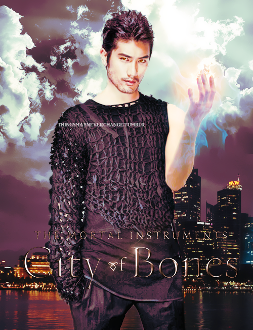 1.Magnus Bane. High Warlock of Brooklyn
TMI Character posters(fan-made):2.Isabelle Lightwood 3. Jace Lightwood 4. Clary Fray