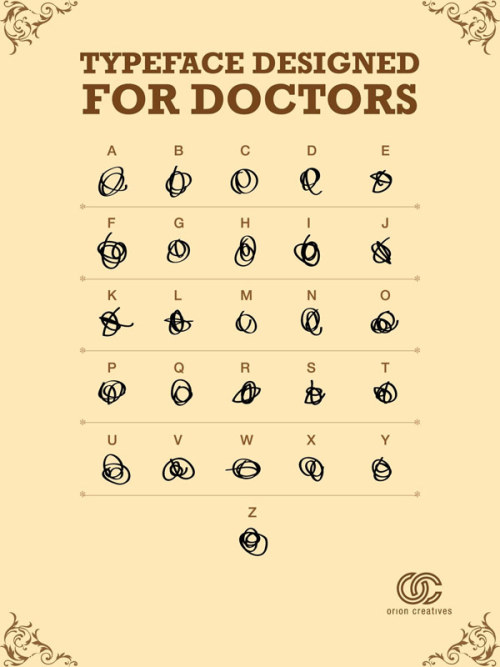 A handwriting font for doctors