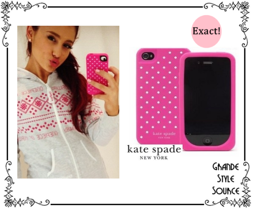 Ariana Grande in one of her instagram picturesExact KateSpade Flushed Dots Iphone4 Case | $8,99 Thanks to honeymoonaves! ♥