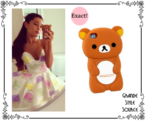 Ariana Grande in one of her instagram picturesExact Brown Rilakkuma Bear Hard Case Cover for Iphone4 | $3,20