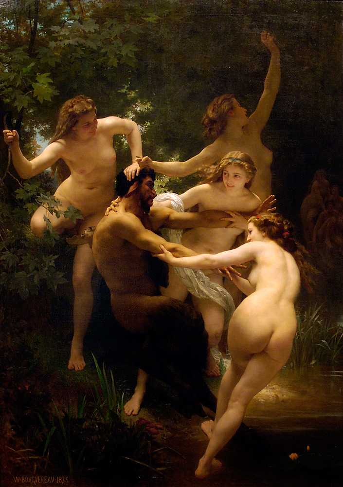 classic-art: Nymphs and Satyr Adolphe-William Bouguereau