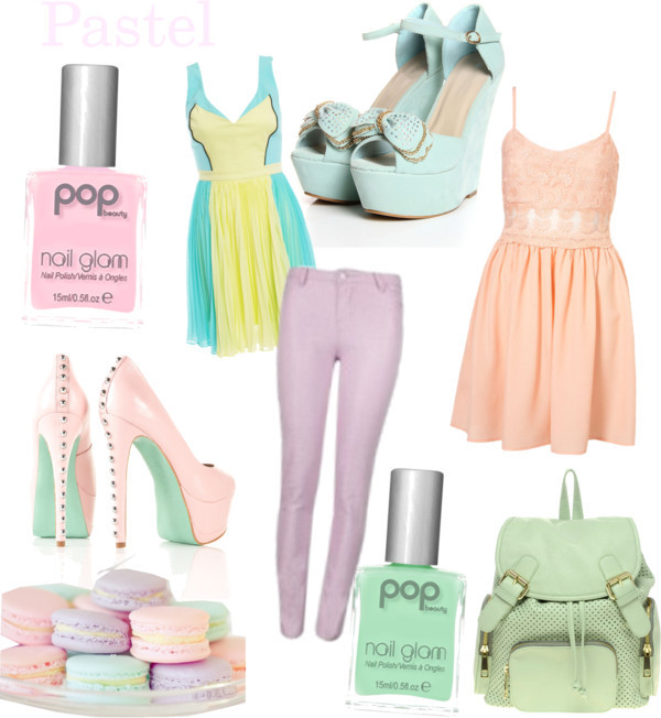Pastel by lifelaughandhappiness featuring a deep v dress