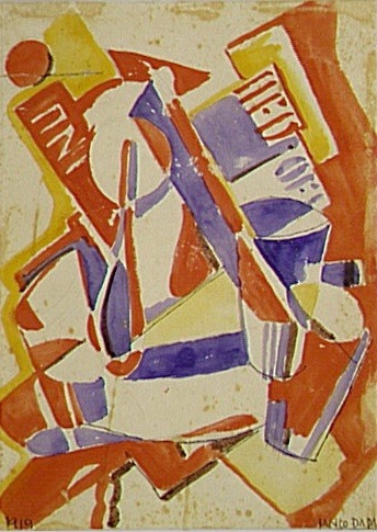 archives-dada:

Marcel Janco, Réminiscence, 1919, Aquarelle sur papier (watercolor on paper),21 x 15,5 cm, Paris, Centre Pompidou
