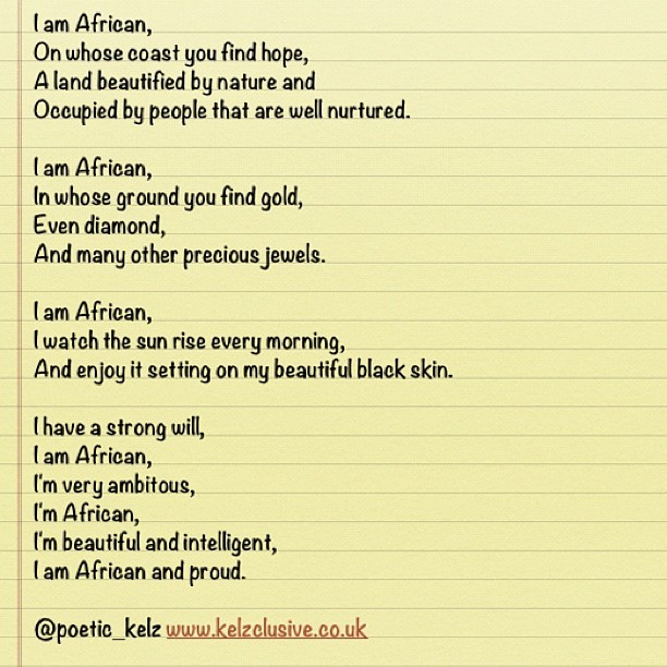 poetry from #motherland . Title: I am #African. Tags: Mama #Africa. # ...