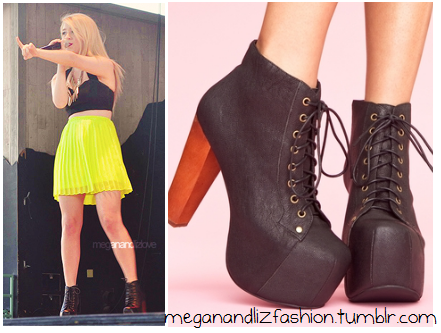 These are the cute JC Lita&#8217;s Liz is wearing during a performance.
You can buy them here for $162