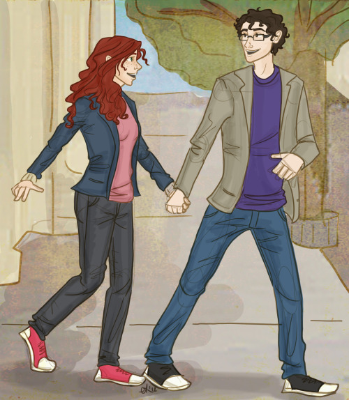 emmilinne:

Simon and Clary, pre Shadowhuntersssssss, just hanging around the city (totally platonic people!) inspired by a tmi set photo I saw&lt;3
