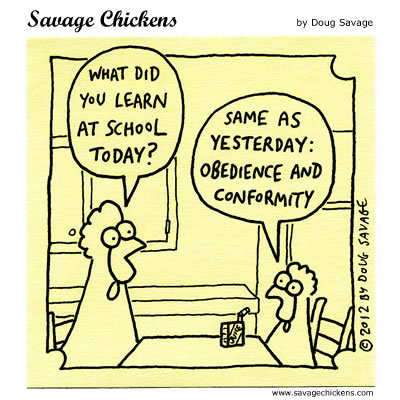 (School Day Cartoon | Savage Chickens - Cartoons on Sticky Notes by Doug Savage via Shannon)