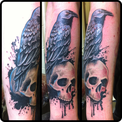 Skull with Raven done by Steve