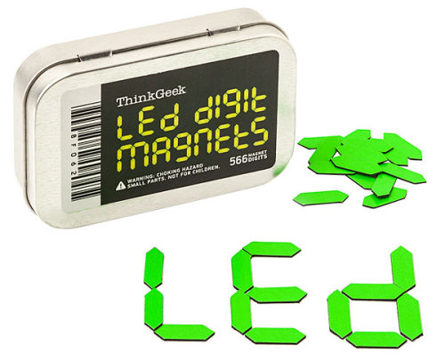 (via LED Digit Magnets, For Making Old School Calculator Styled Messages)