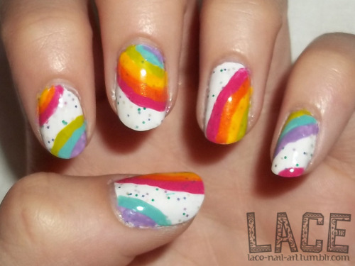 Tagged: 31 day challenge, rainbow, glitter, nail art,