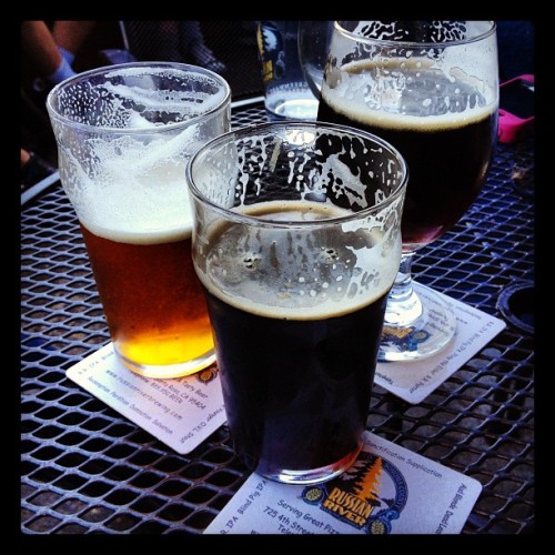 Russian River  w/Chris and Beth.  Trio: Pliny, RR Porter &amp; Salvation. (Taken with Instagram at Russian River Brewing Company)