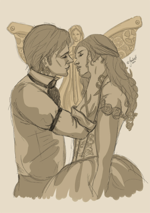 artisticdalliance:

Will &amp; Tessa sketch to fill in my art block.  Bit stuck on what to paint this weekend which is annoying since I don’t have plans and have all this free time to draw and paint!
I’m leaning towards something Whovian but I think I may want to try something original too.. ugh. I just don’t knowwwww /whine
TID: Will &amp; Tessa Sketch by *jeminabox
September 15, 2012
