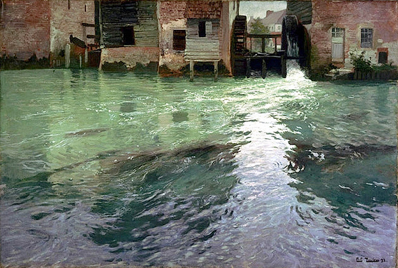 Frits Thaulow (1847 - 1906). Water Mill, 1892. Oil on Canvas. 81.3 x 121 cm.