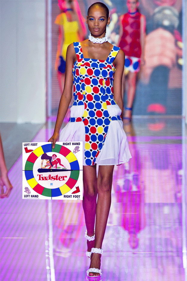 VERSUS SPRING 2013 RTW
“AND WEREN’T THOSE OVERSIZE POLKA DOTS… BORROWED FROM TWISTER?” - NICOLE PHELPS, STYLE.COM