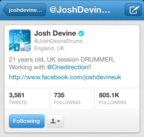loutommotummy:

Josh got verified on Twitter!
