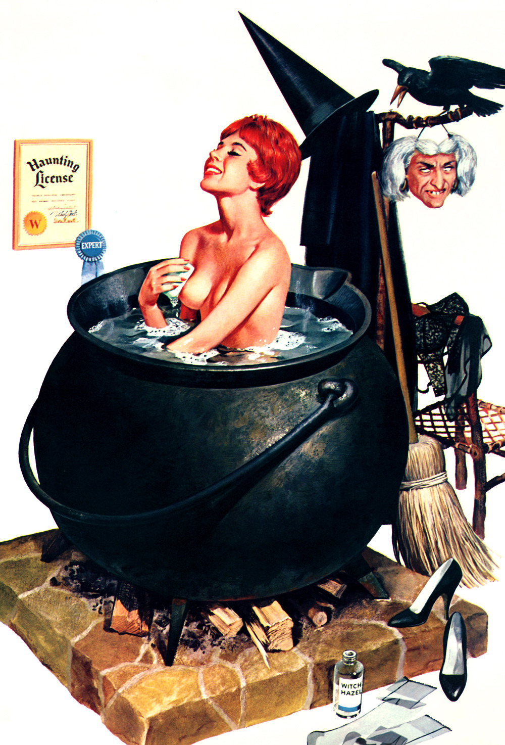 vintagegal:

“Bathing Witch” by Ren Wicks, 1964
