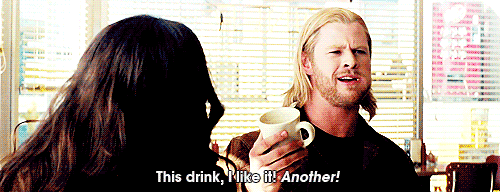 Thor smashing coffee cup