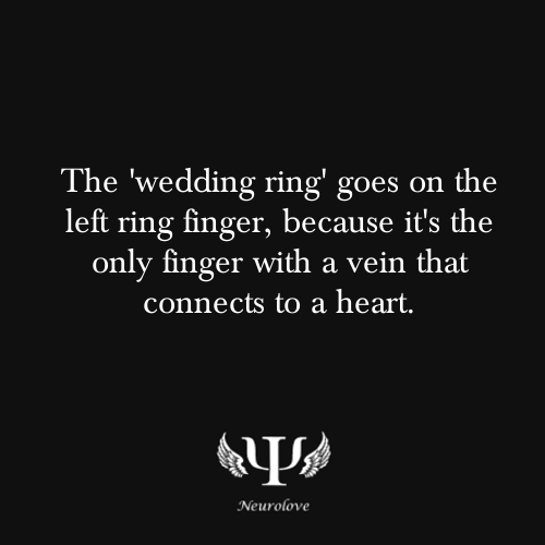 psych-facts:The â€˜wedding ringâ€™ goes on the left ring finger ...