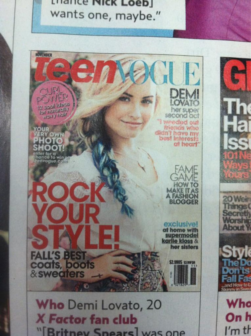 Demi Lovato on the cover of the november issue of Teen Vogue