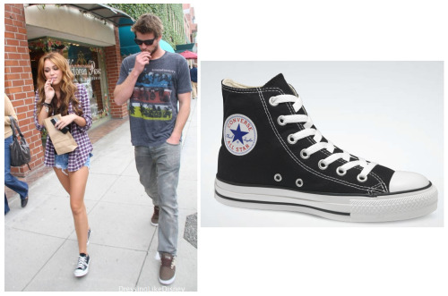Miley Cyrus wears these Black Converse Chuck Taylor All Stars Shoes    You can buy them HERE for $70or Similar HERE from Blooming Dales for $68.30or HERE for $55