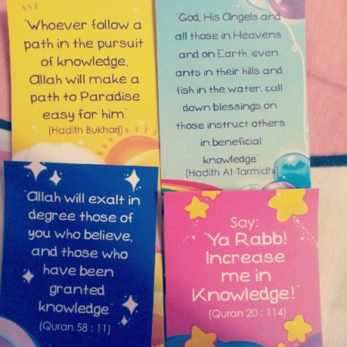 laceflower:

Knowledge is power :) #bookmarks #AlQuran #hadith (Taken with Instagram)