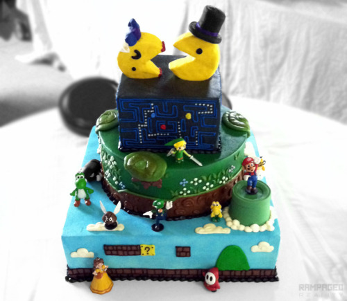 3UP Video Game Wedding Cake by The Cakery