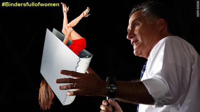 “…and they brought us whole binders full of women!”  -Mitt Romney (Oct 16th, 2012)
