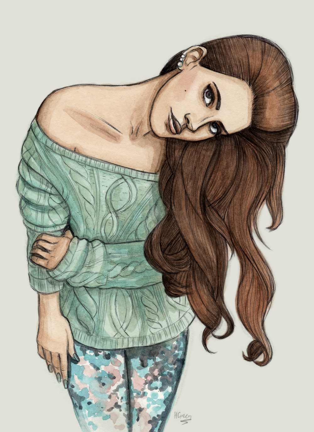 tumblr drawings del lana rey of Helen  Green Lana Del H&M II Rey
