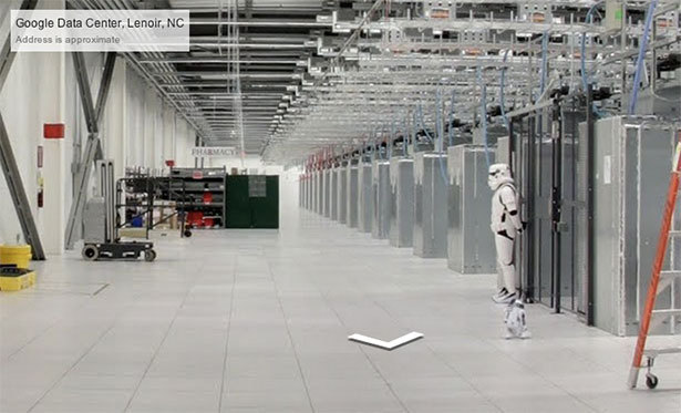Stormtrooper guarding Google Data Center