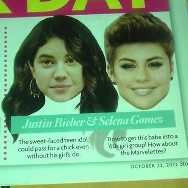  Selena Gomez and her boyfriend Justin Bieber are featured in a Magazine. 