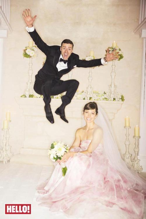 Justin Timberlake &amp; Jéssica Biel (a noiva usou um Gimbattista Valli)