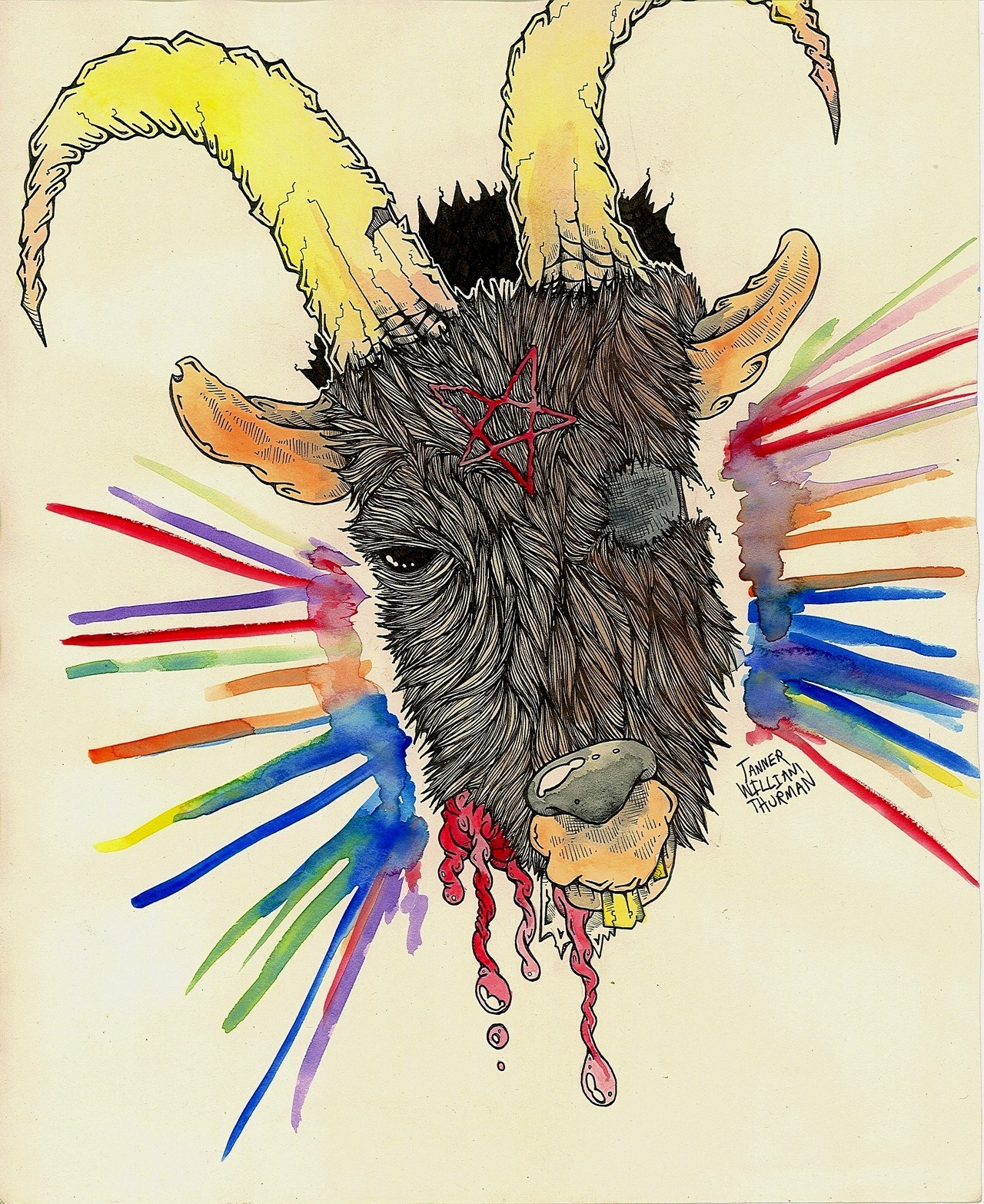 Evil Goat Drawing