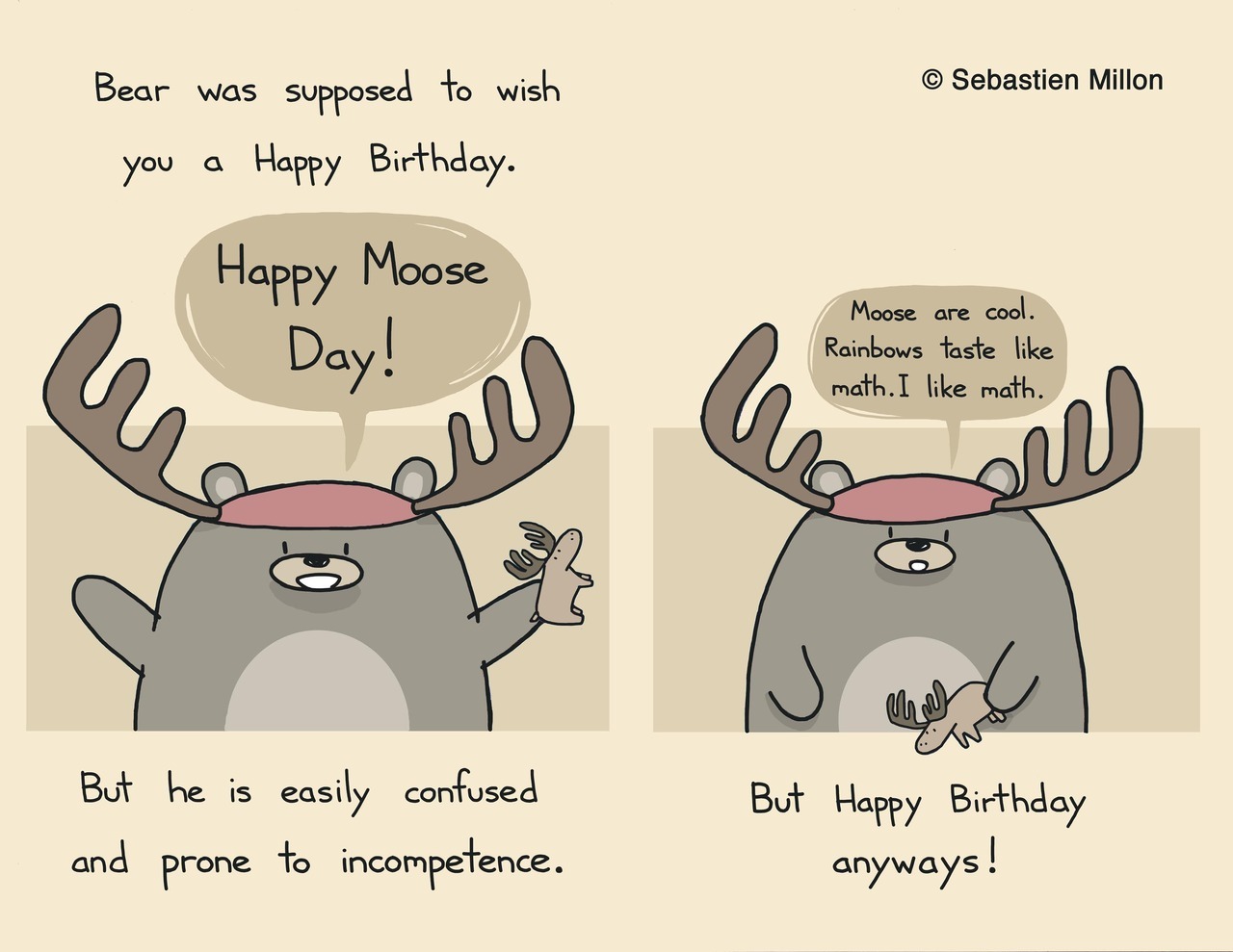 Sebastien Millon's Tumblr - Birthday card design. Left panel is meant ...