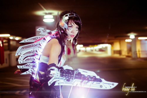 Submission Time!
Cyberpunk costume (Original design)

Cosplayer &amp; Submitter: Mel Li
Photographer: Benny Lee Photography
Submitter comment:

Original design costume includes color changing LEDs on the spine and front that are controlled by an Arduino microcontroller and onboard RGB controllers (respectively), and is powered by 16 AA batteries, two 2032 coin cells, and one 9-volt battery. In total there&#8217;s more than 70 LED&#8217;s on the entire costume :D

Cosplay Blog comment:



