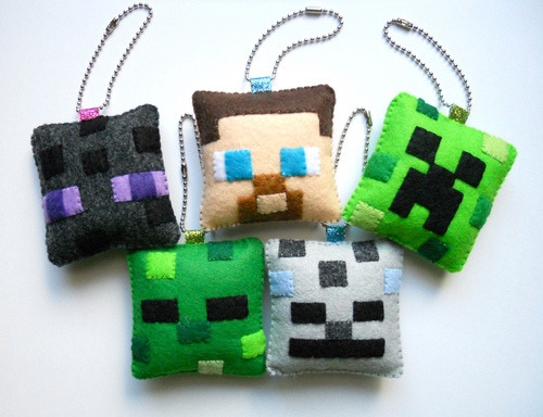 Minecraft Christmas Ornament/Keychain by Michelle Coffee
