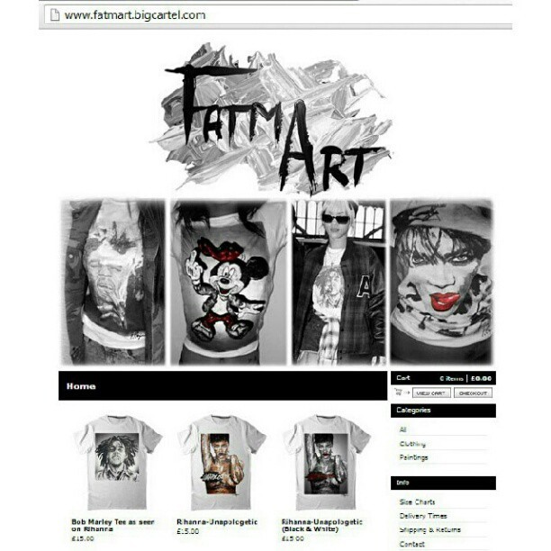 Have you been wanting to purchase Rihanna merchandise but don&#8217;t know where to go?
 FatmArt is selling afforable tee&#8217;s &amp; sweatshirts now available to buy at www.fatmart.bigcartel.com at a affordable price. Her twitter account  is @FATHAS if you&#8217;d like to ask her anything else.