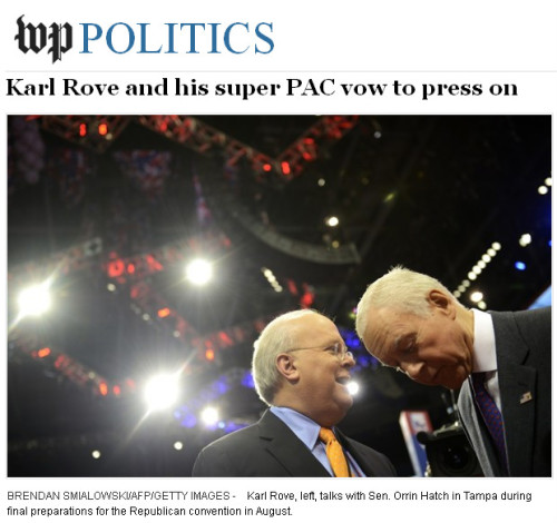 Washington Post - 'Karl Rove and his super PAC vow to press on'