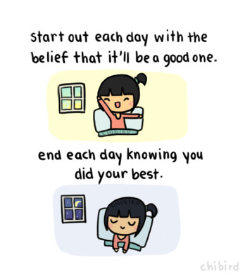 It feels great to start out the day with a positive attitude. ^__^ Even if it doesn&#8217;t go so well, it&#8217;s nice to go to sleep with a good feeling.