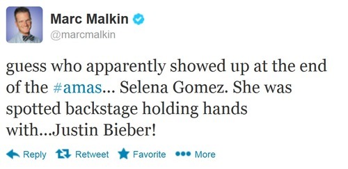 
Confirmed that Selena was at the AMAs After Party with Justin!

