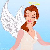 Belle as a Christmas angel